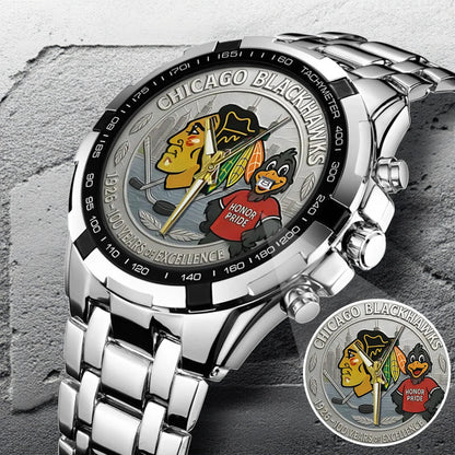 Chicago Blackhawks 100th Anniversary 2026 Stainless Steel Watch