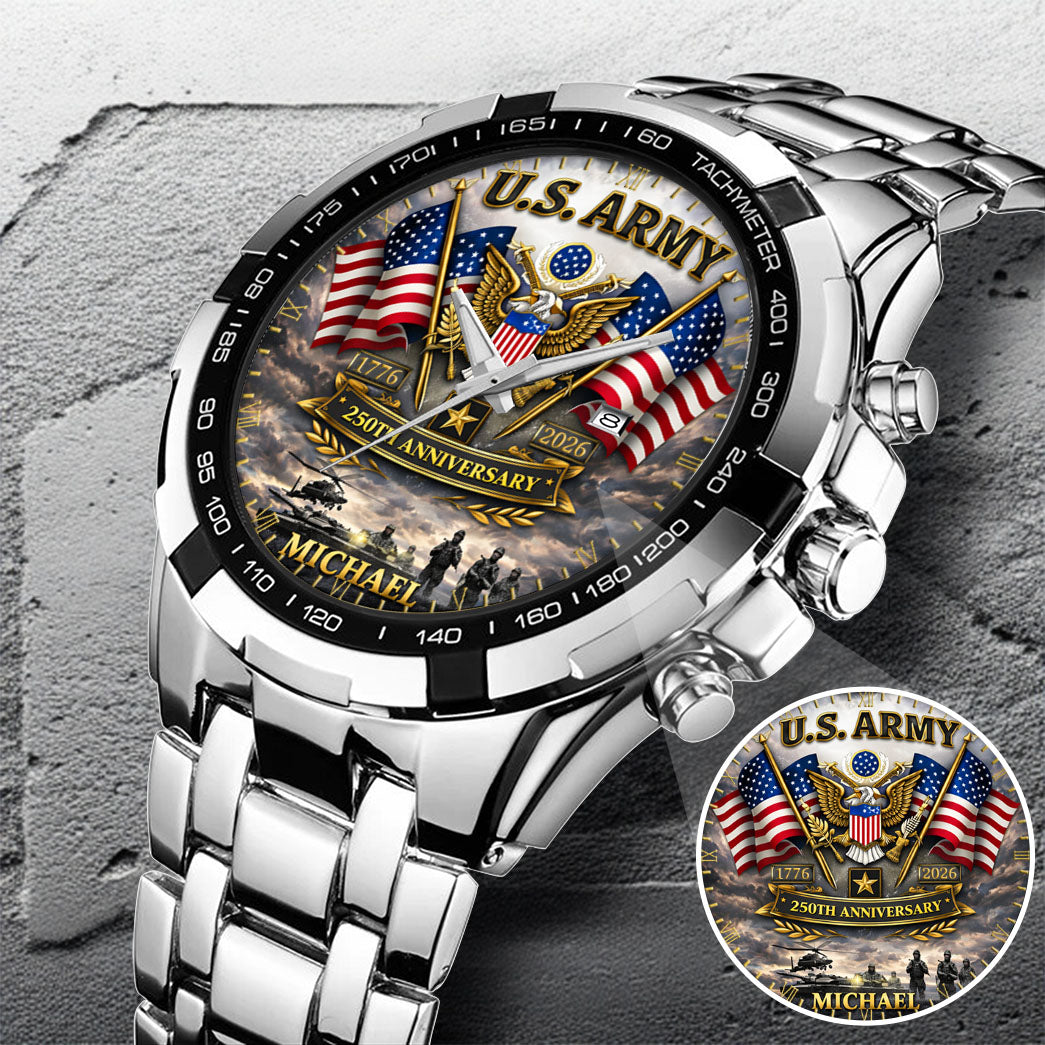 USA 250th Anniversary U.S. Army - Custom Name Watch