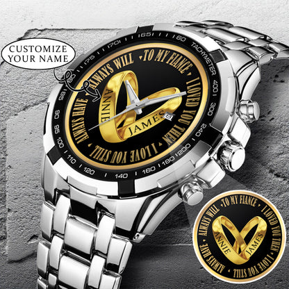 Custom Name Couple Watch – Personalized His & Hers Watch Set – Romantic Gift for Valentine’s Day, Anniversary & Birthday