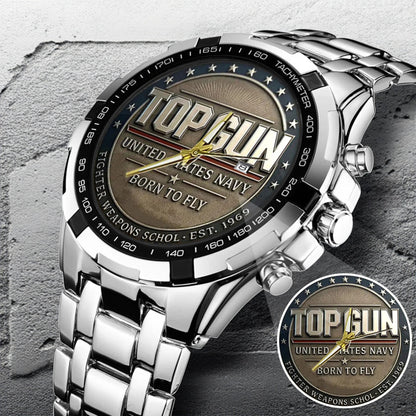 Top Gun Born To Fly Stainless Steel Watch