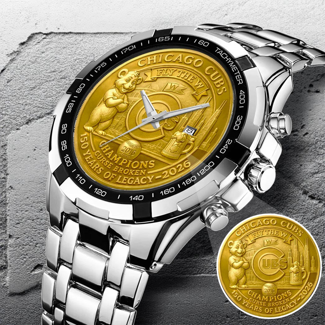 Chicago Cubs 150th Anniversary Stainless Steel Watch