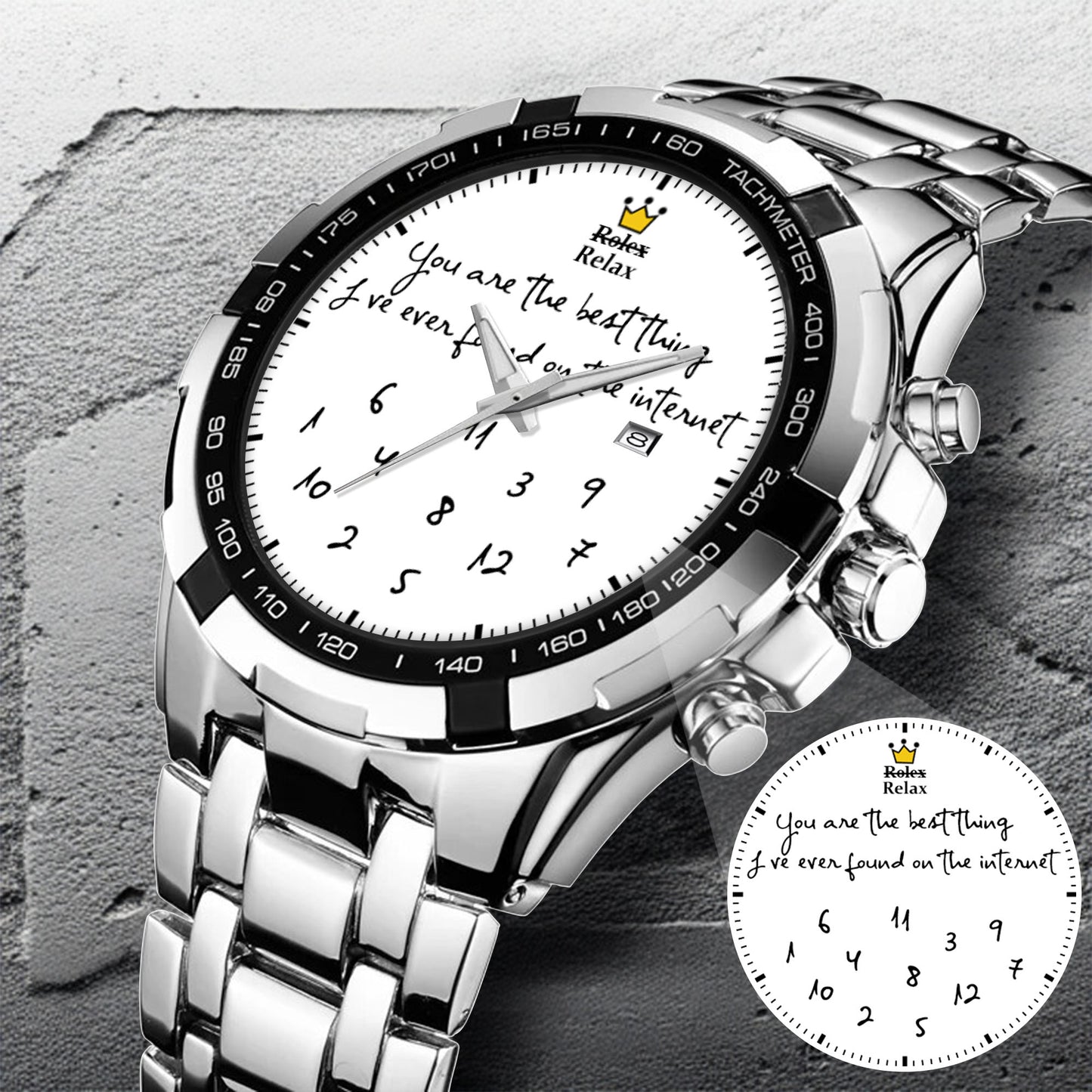 Custom Message Watch for Him – Unique Gift for Boyfriend, Husband, Anniversary & Valentine’s Day