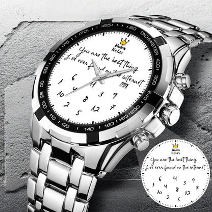 Custom Message Watch for Him – Unique Gift for Boyfriend, Husband, Anniversary & Valentine’s Day