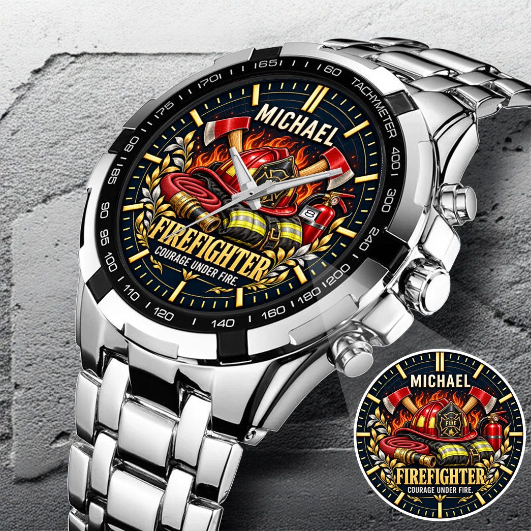 Personalized Firefighter Watch – Custom Name Firefighter Appreciation Gift