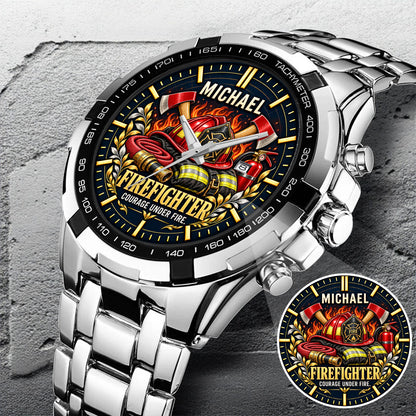 Personalized Firefighter Watch – Custom Name Firefighter Appreciation Gift