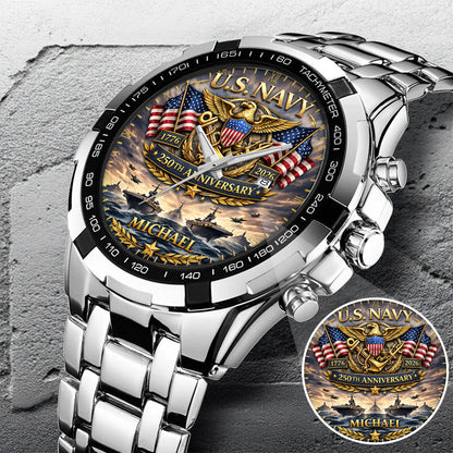USA 250th Anniversary U.S. Navy - Custom Name Watch