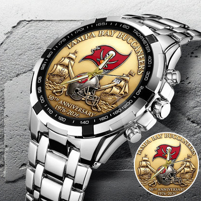 Tampa Bay Buccaneers 50th Anniversary Stainless Steel Watch