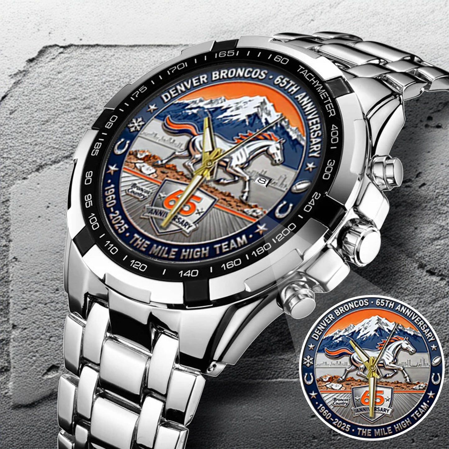 Denver Broncos The 65th Anniversary Custom Watch