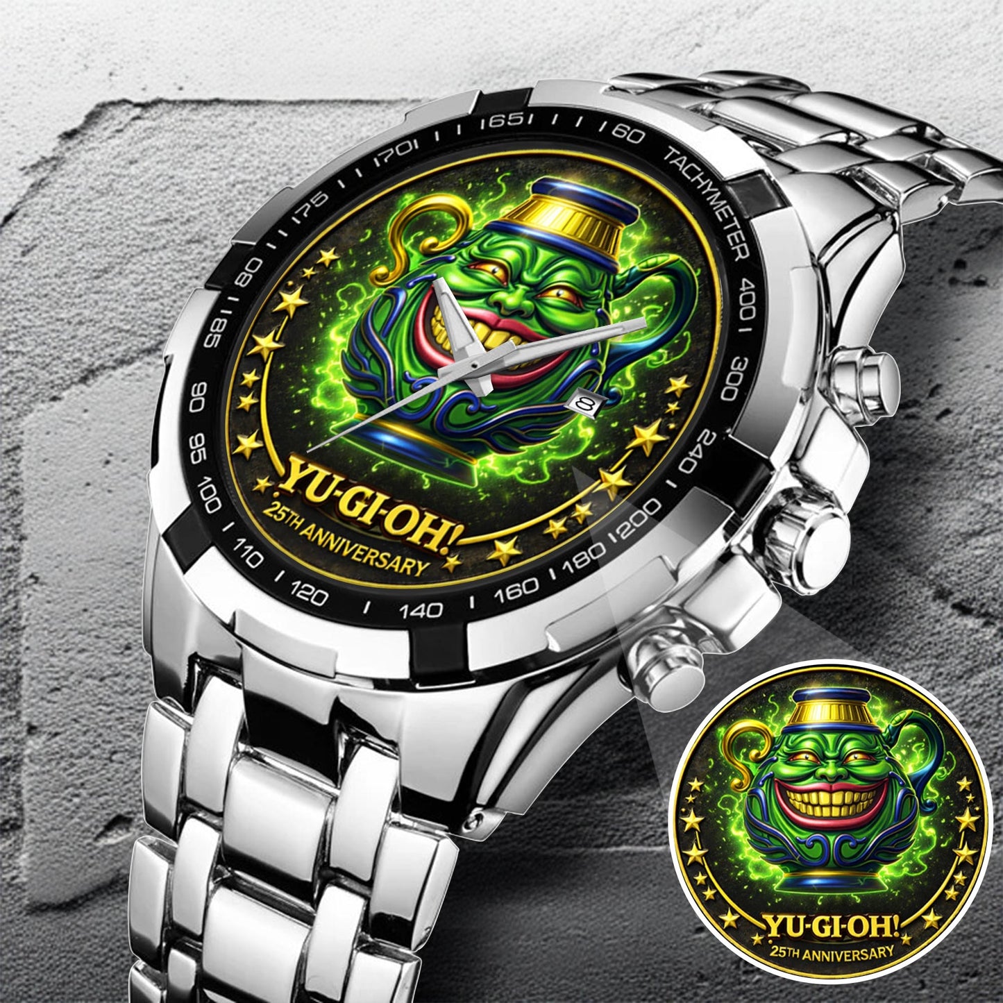 Anime Yugioh 25th Anniversary Coin Pot of Greed Custom Watch