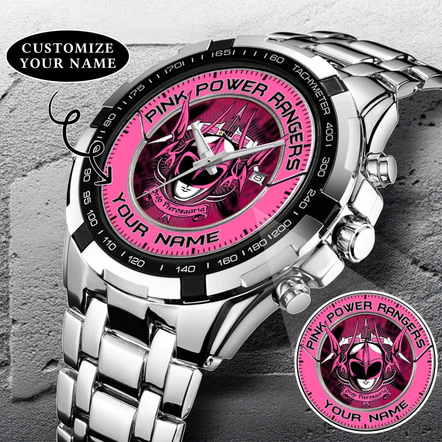 Mighty Morphin Power Rangers Pterodactyl Custom Name Watch