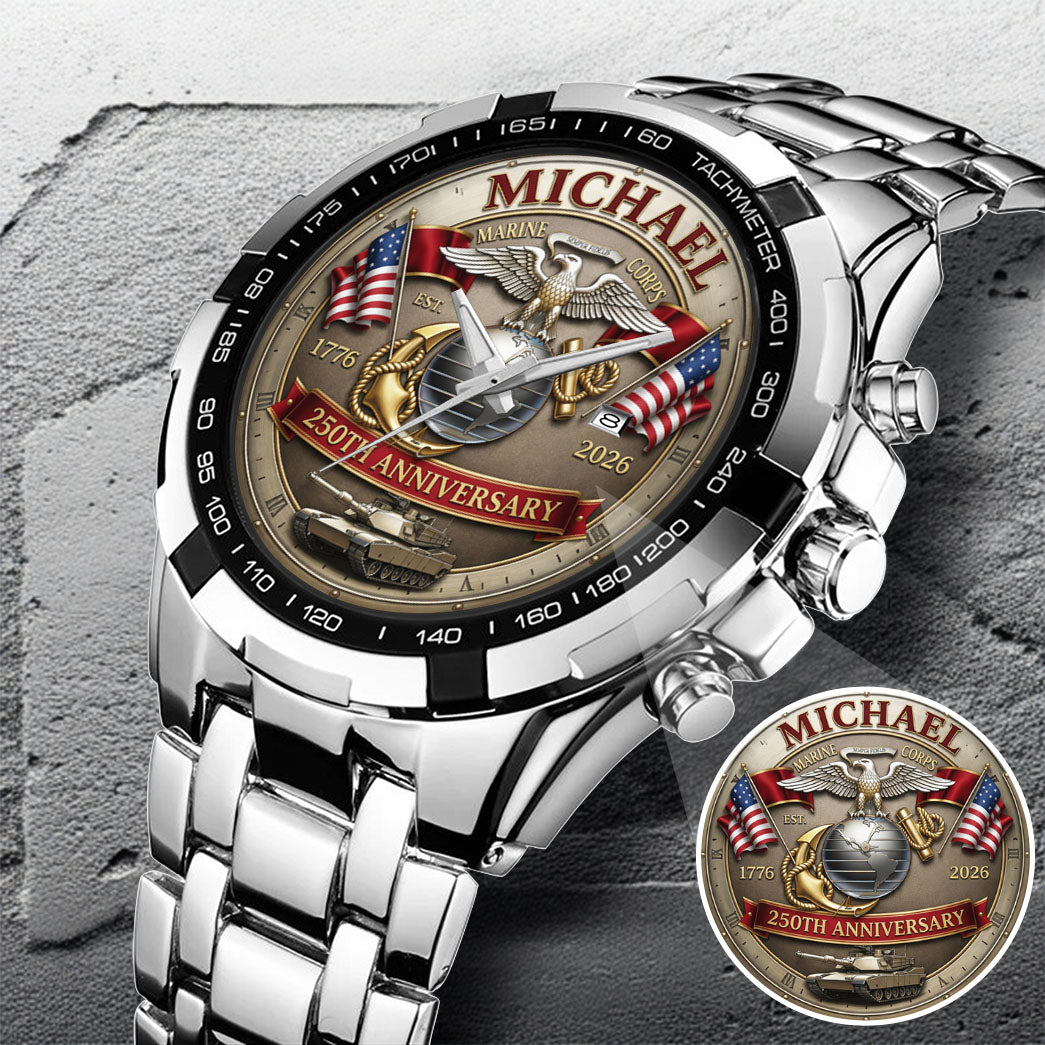 USA 250th Anniversary U.S. Marin Corps- Custom Name Watch