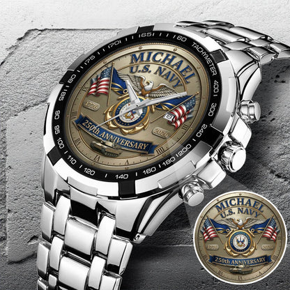 USA 250th Anniversary U.S. Navy - Custom Name Watch