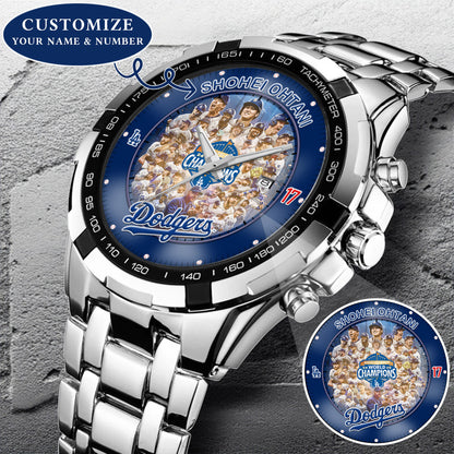 Personalized LA Dodgers 2025 Worlds Series Champion Back to Back Watch
