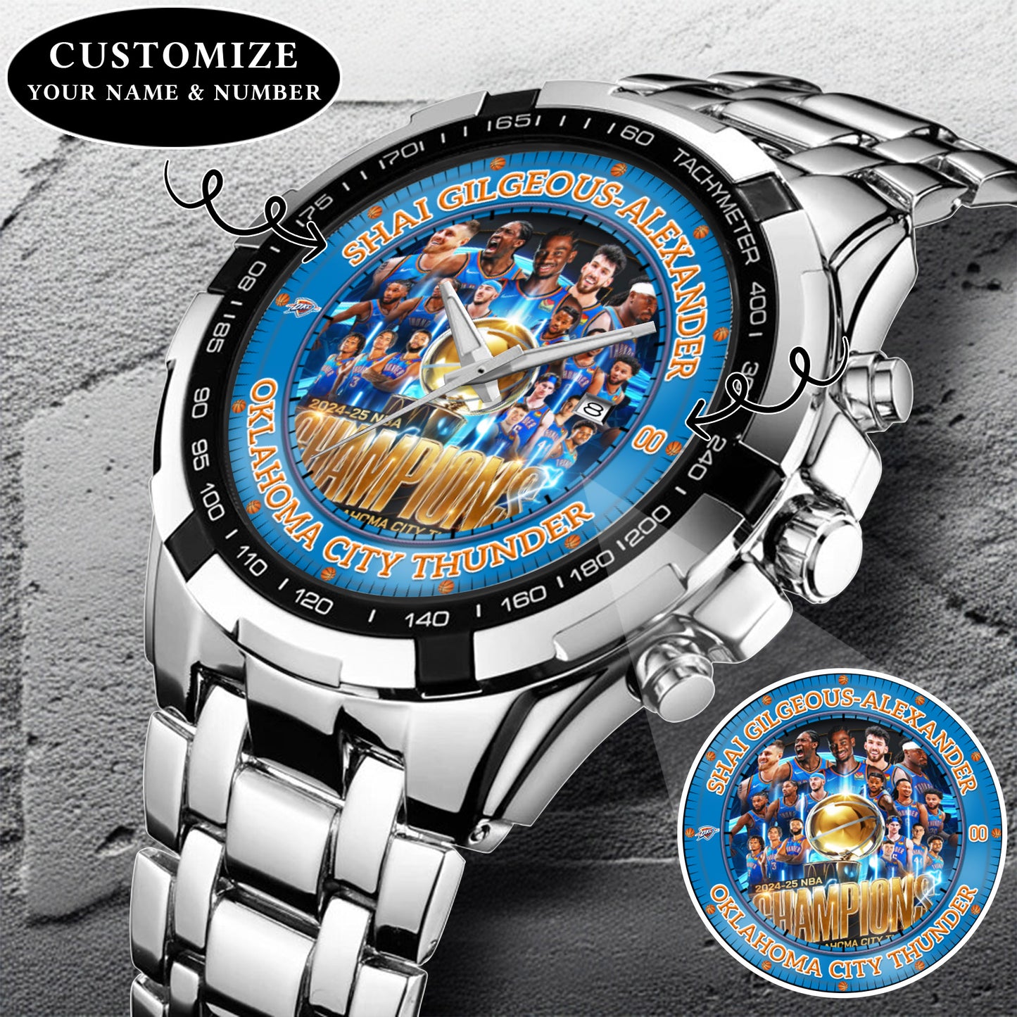 Basketball OKC 2024-2025 Champion Personalized Watch