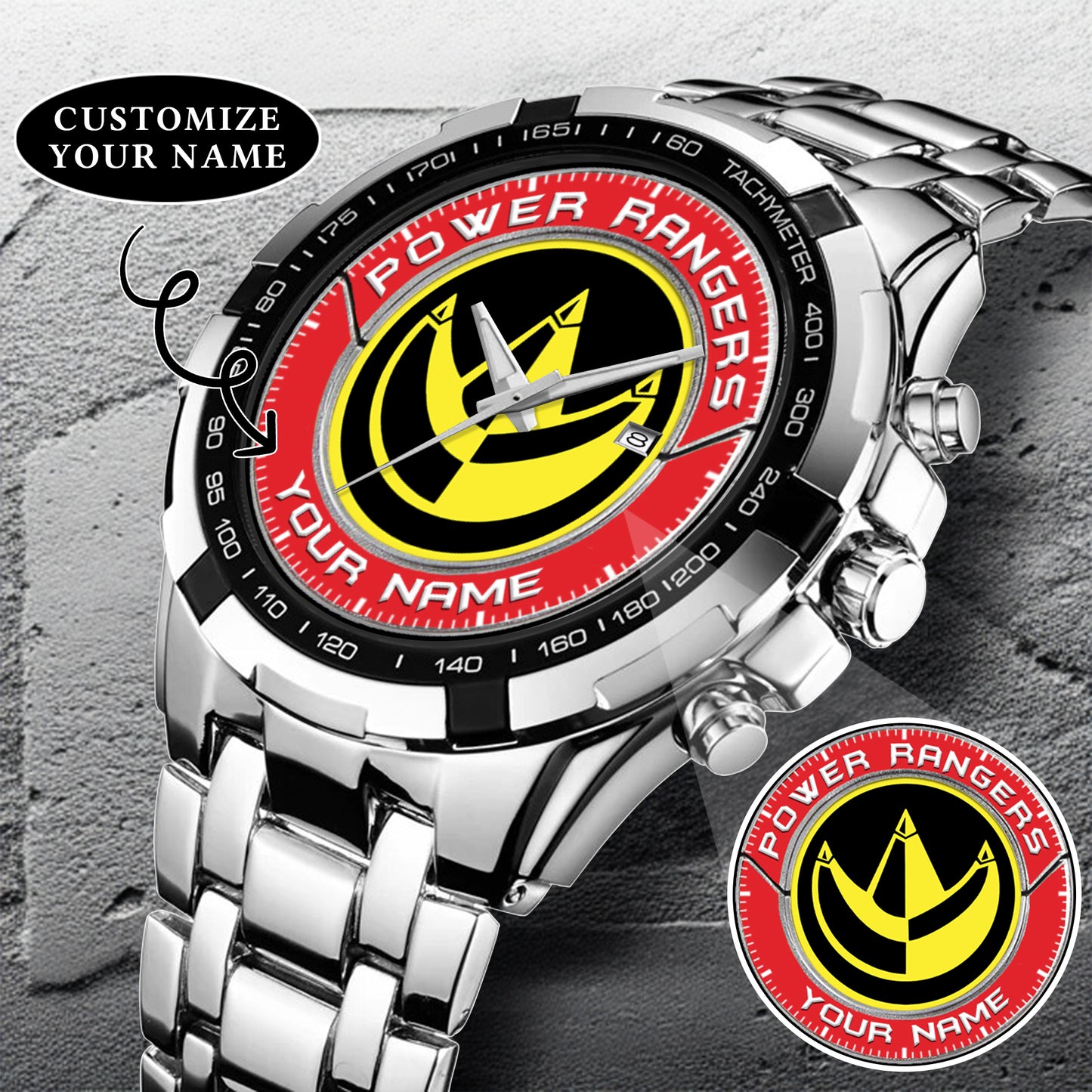 Mighty Morphin Power Rangers Dragon Zord Custom Name Watch