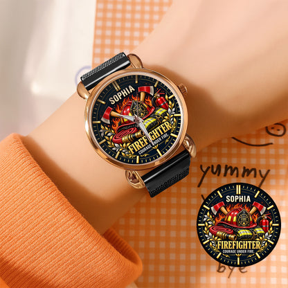 Personalized Firefighter Watch – Custom Name Firefighter Appreciation Gift