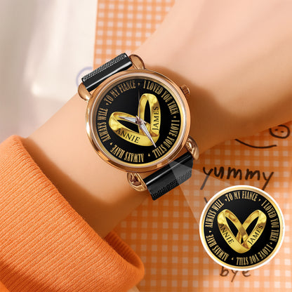 Custom Name Couple Watch – Personalized His & Hers Watch Set – Romantic Gift for Valentine’s Day, Anniversary & Birthday