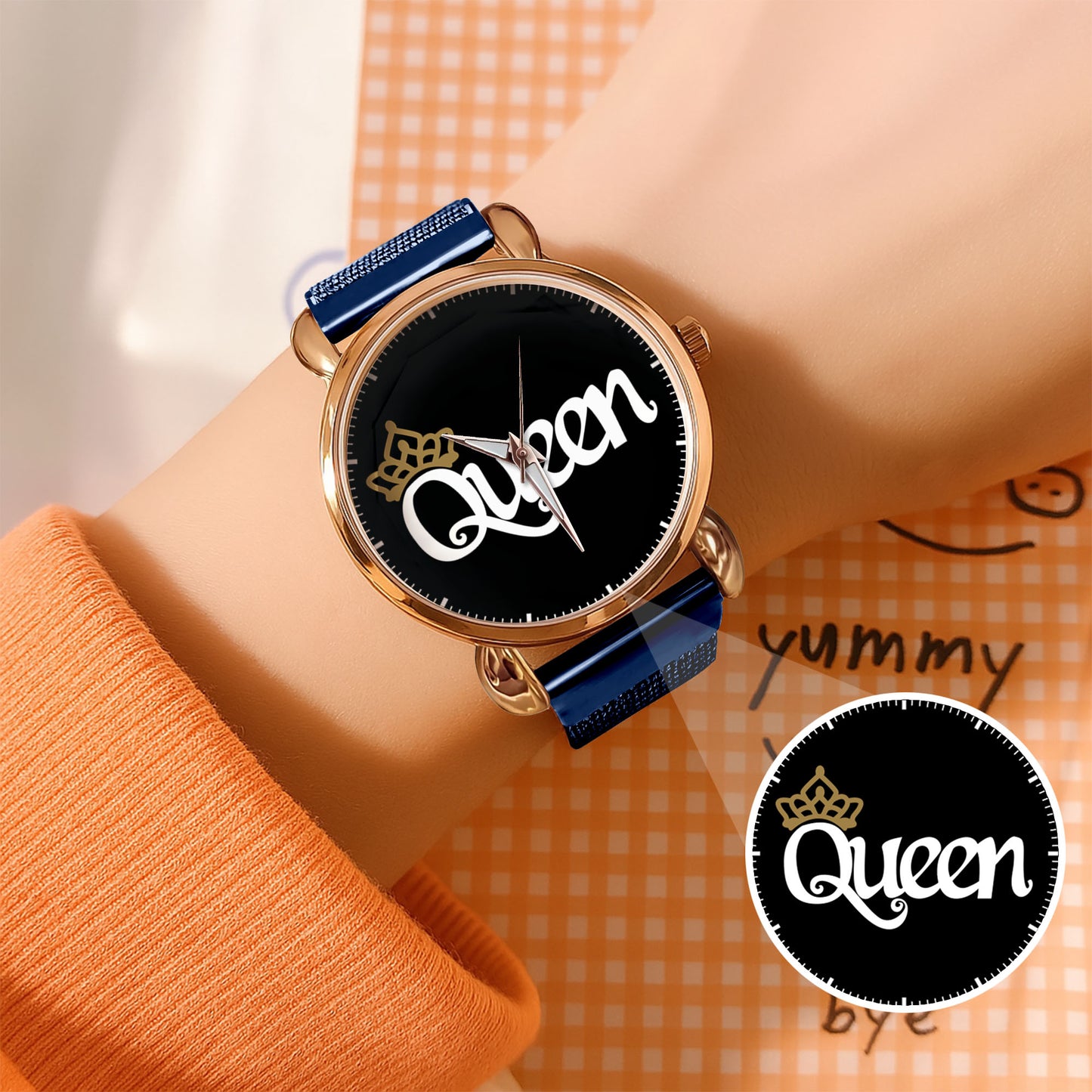 King & Queen Couple Watch Set – Matching Crown Watches for Couples – Romantic Gift for Valentine & Anniversary