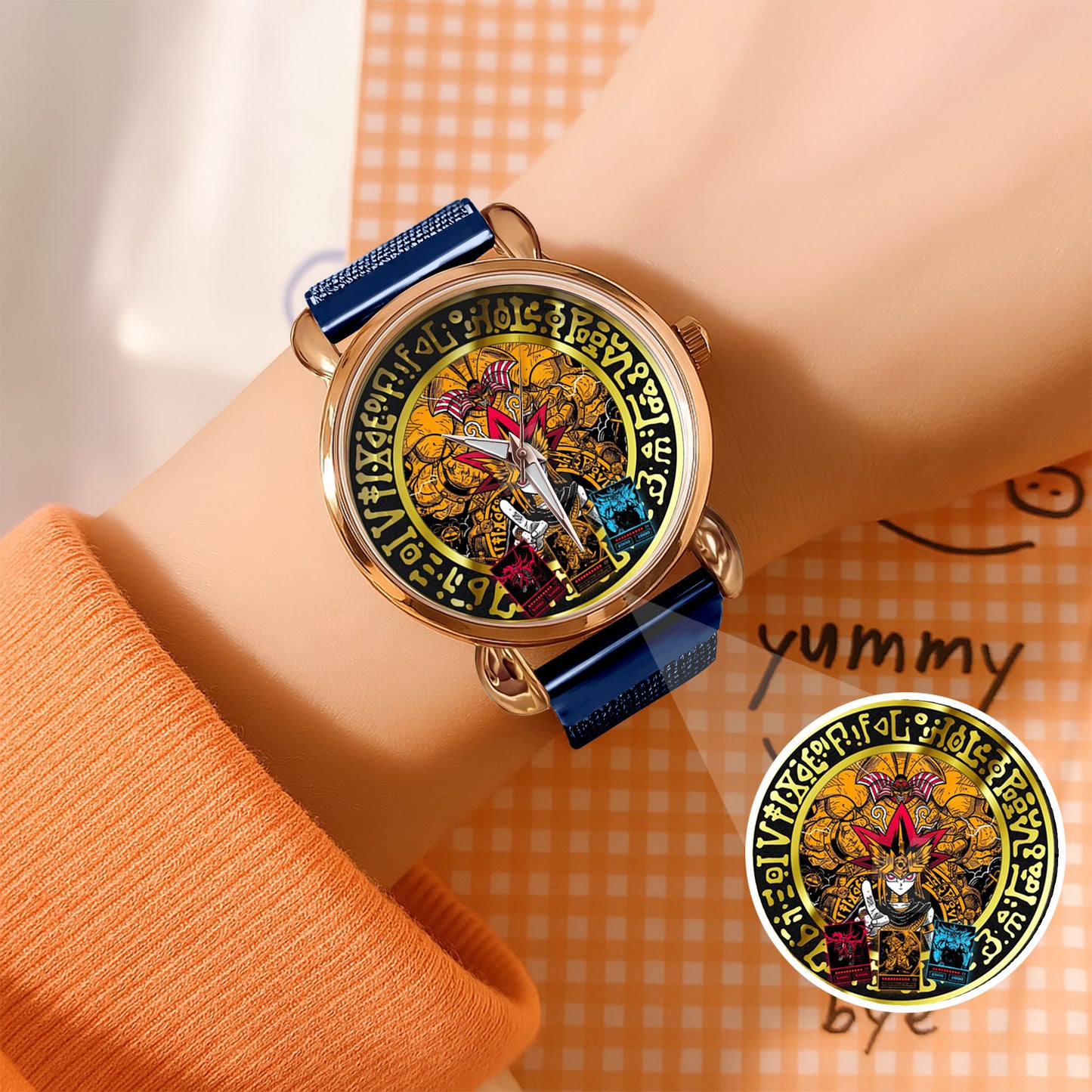 YGO Mystic Duel Anime Watch Dial – Black Alloy Case, Limited Art Design