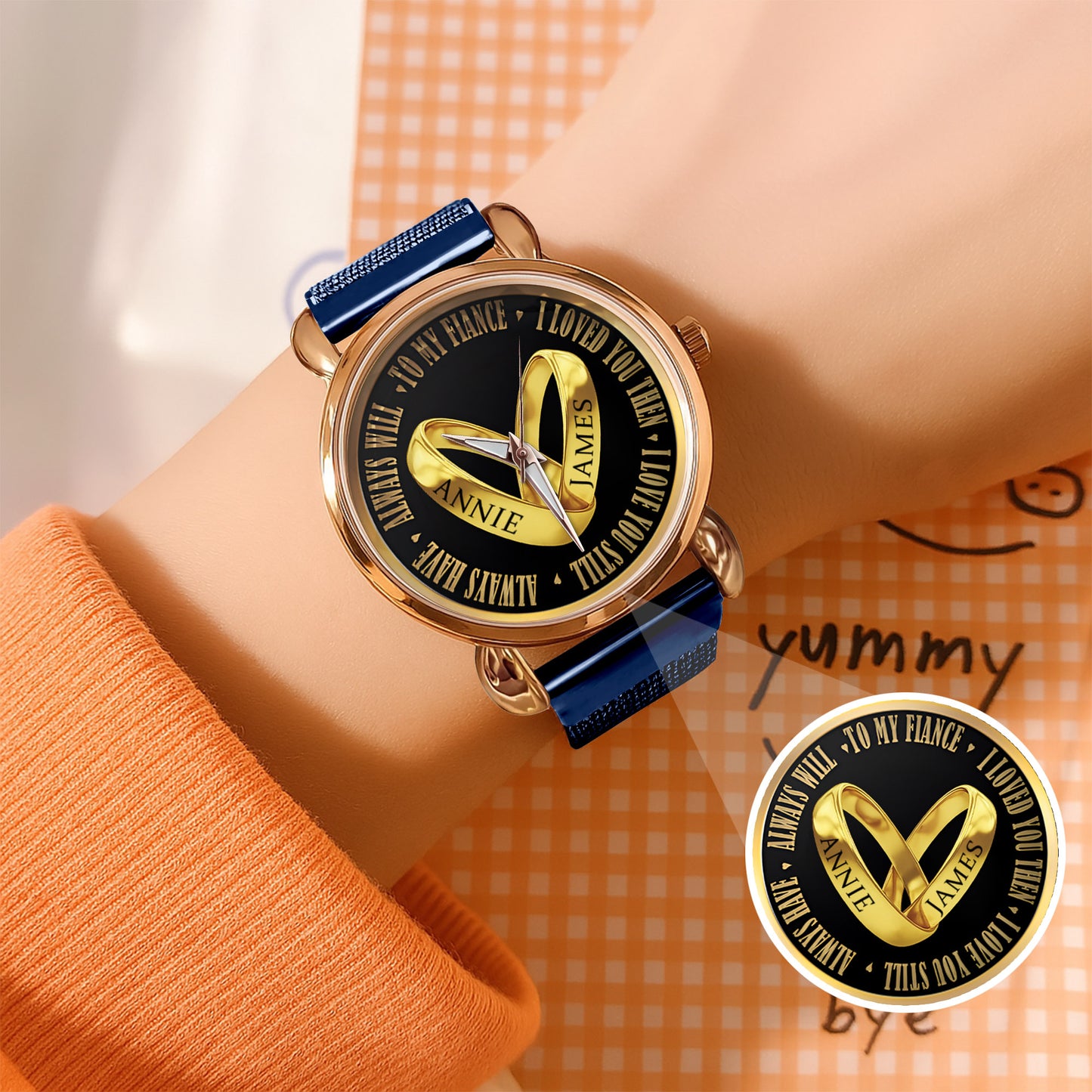 Custom Name Couple Watch – Personalized His & Hers Watch Set – Romantic Gift for Valentine’s Day, Anniversary & Birthday