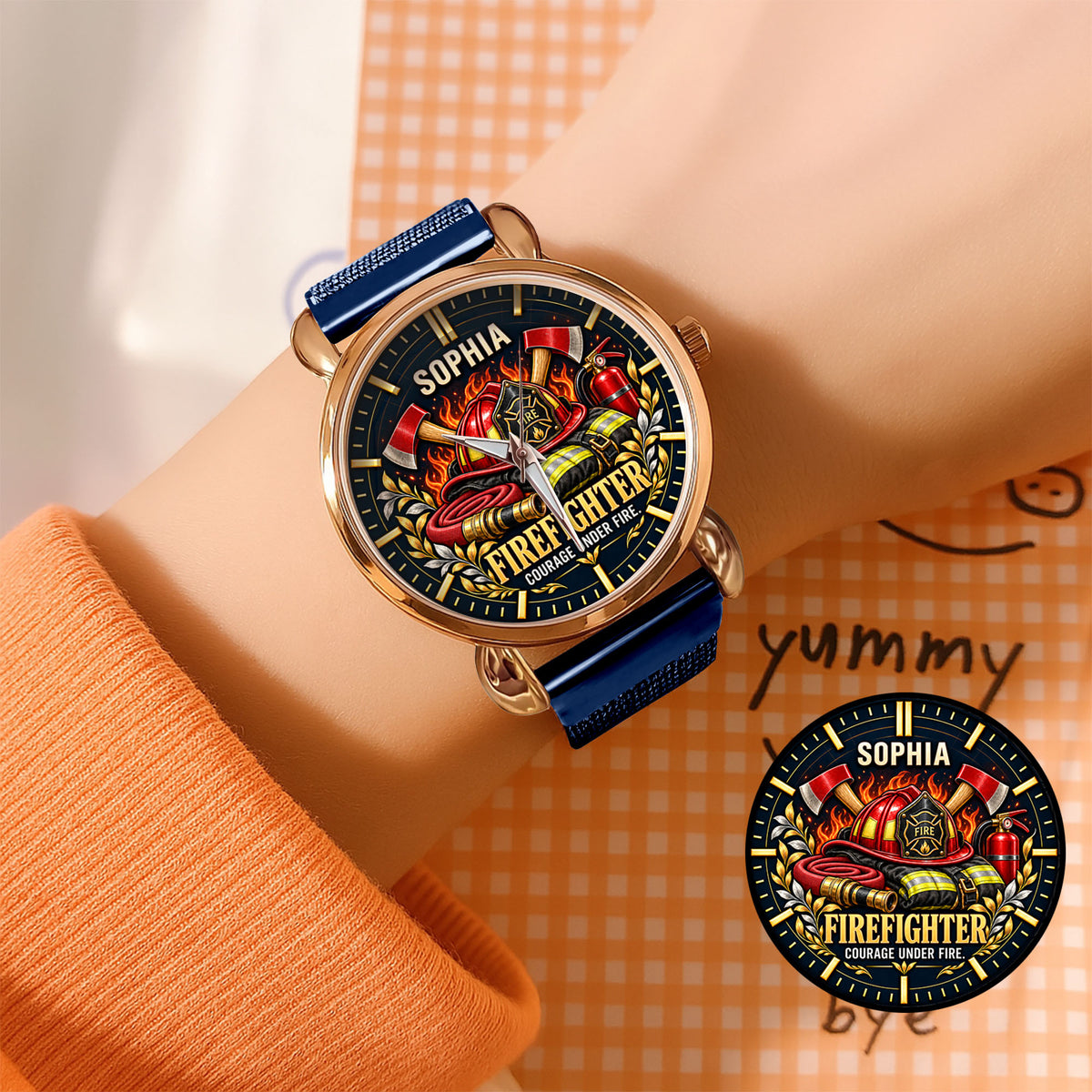 Personalized Firefighter Watch – Custom Name Firefighter Appreciation Gift