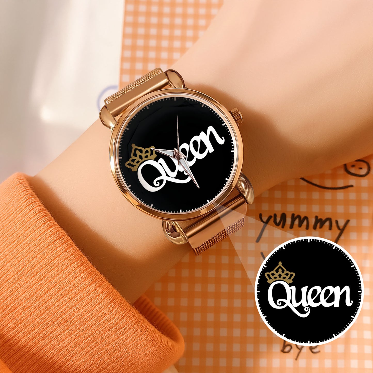 King & Queen Couple Watch Set – Matching Crown Watches for Couples – Romantic Gift for Valentine & Anniversary