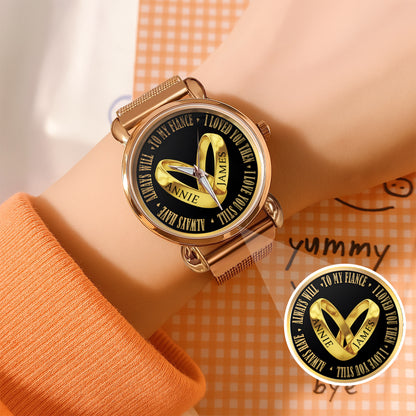 Custom Name Couple Watch – Personalized His & Hers Watch Set – Romantic Gift for Valentine’s Day, Anniversary & Birthday
