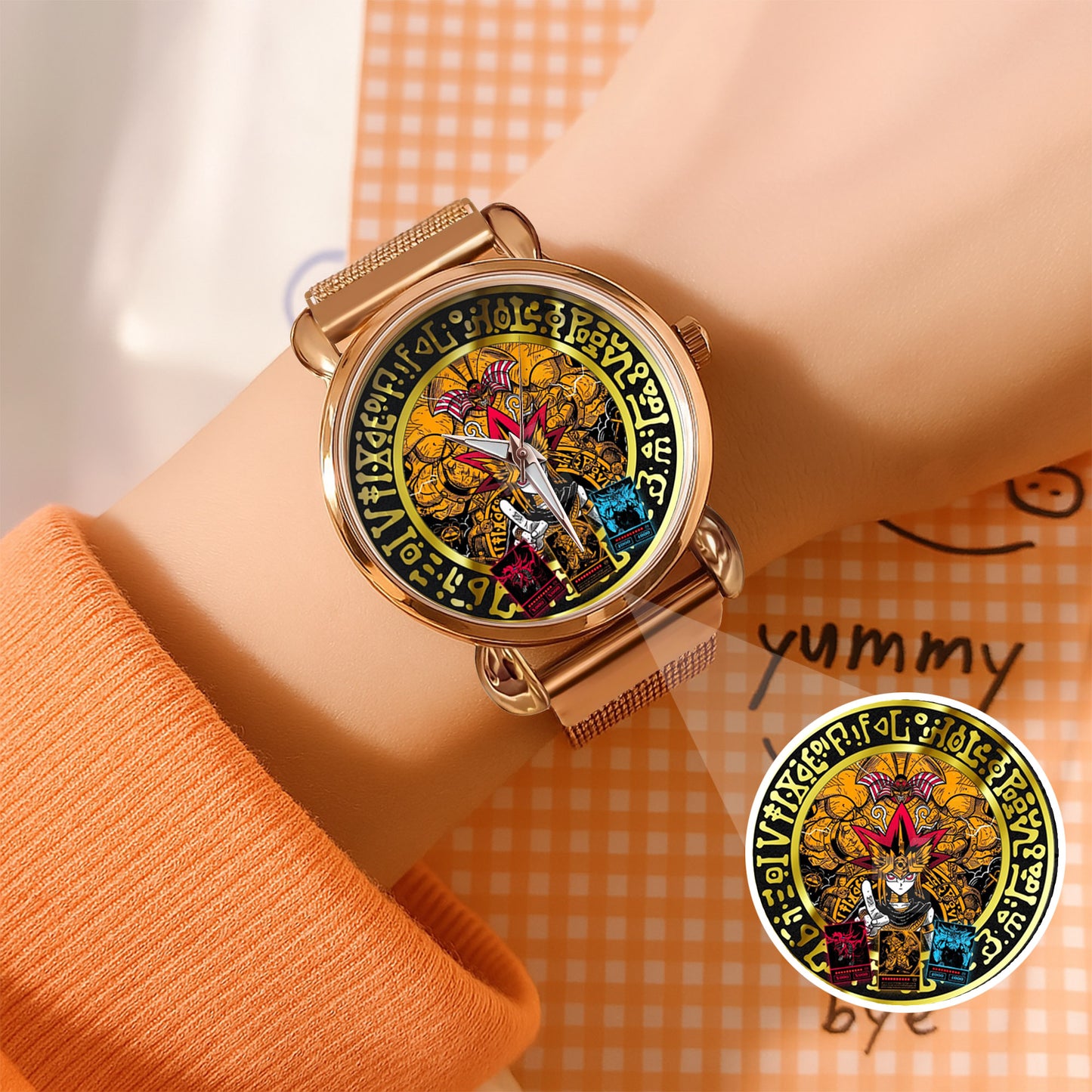 YGO Mystic Duel Anime Watch Dial – Black Alloy Case, Limited Art Design