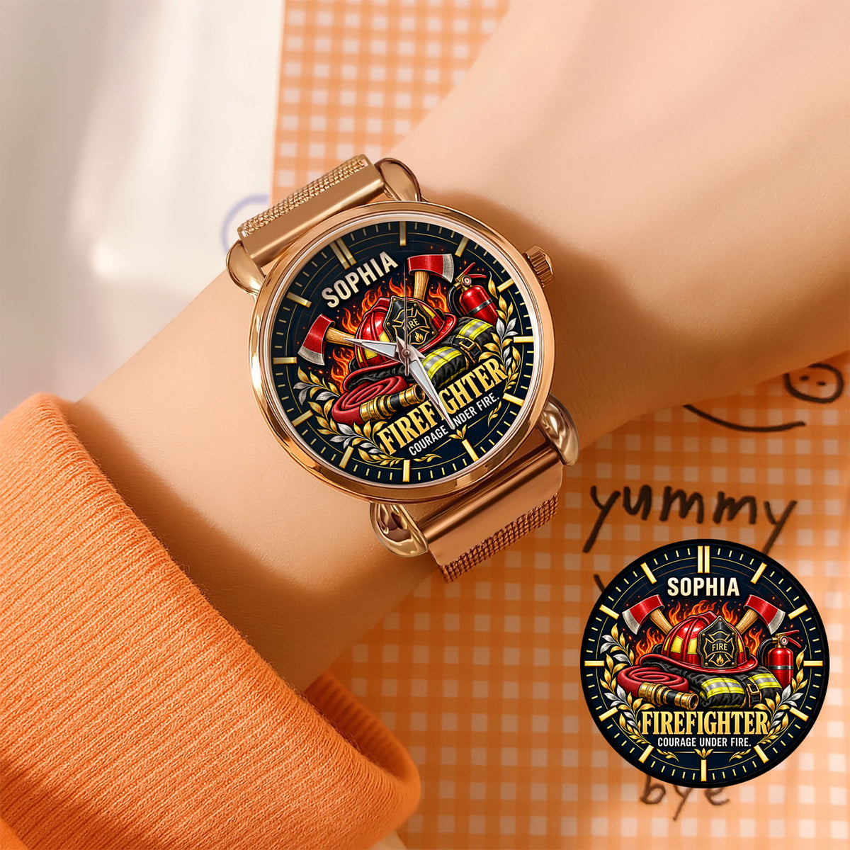 Personalized Firefighter Watch – Custom Name Firefighter Appreciation Gift