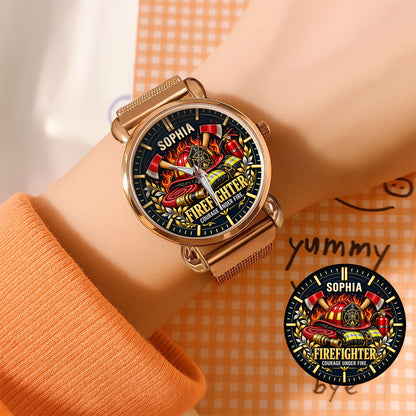 Personalized Firefighter Watch – Custom Name Firefighter Appreciation Gift