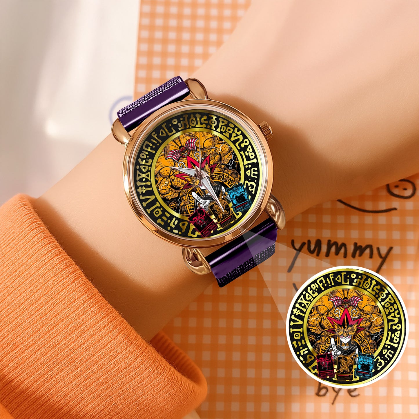 YGO Mystic Duel Anime Watch Dial – Black Alloy Case, Limited Art Design