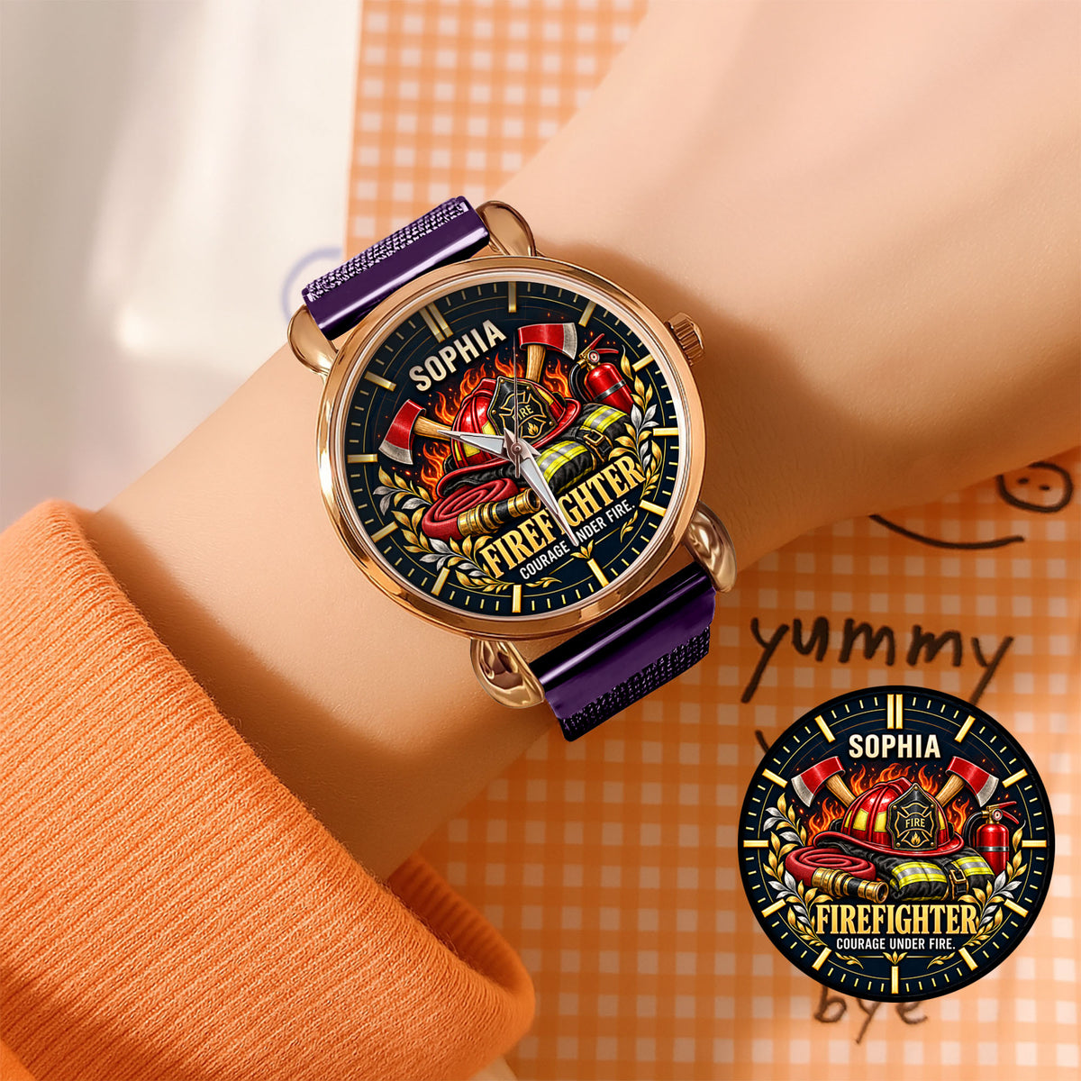 Personalized Firefighter Watch – Custom Name Firefighter Appreciation Gift