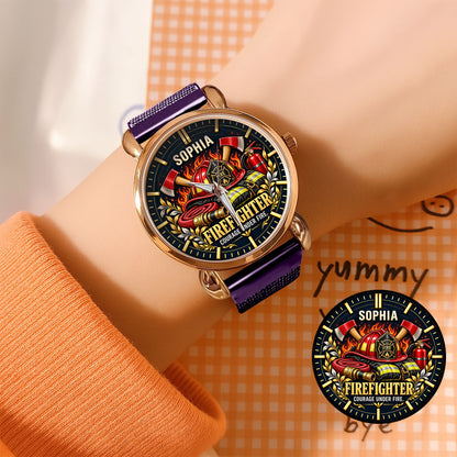 Personalized Firefighter Watch – Custom Name Firefighter Appreciation Gift