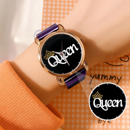 King & Queen Couple Watch Set – Matching Crown Watches for Couples – Romantic Gift for Valentine & Anniversary