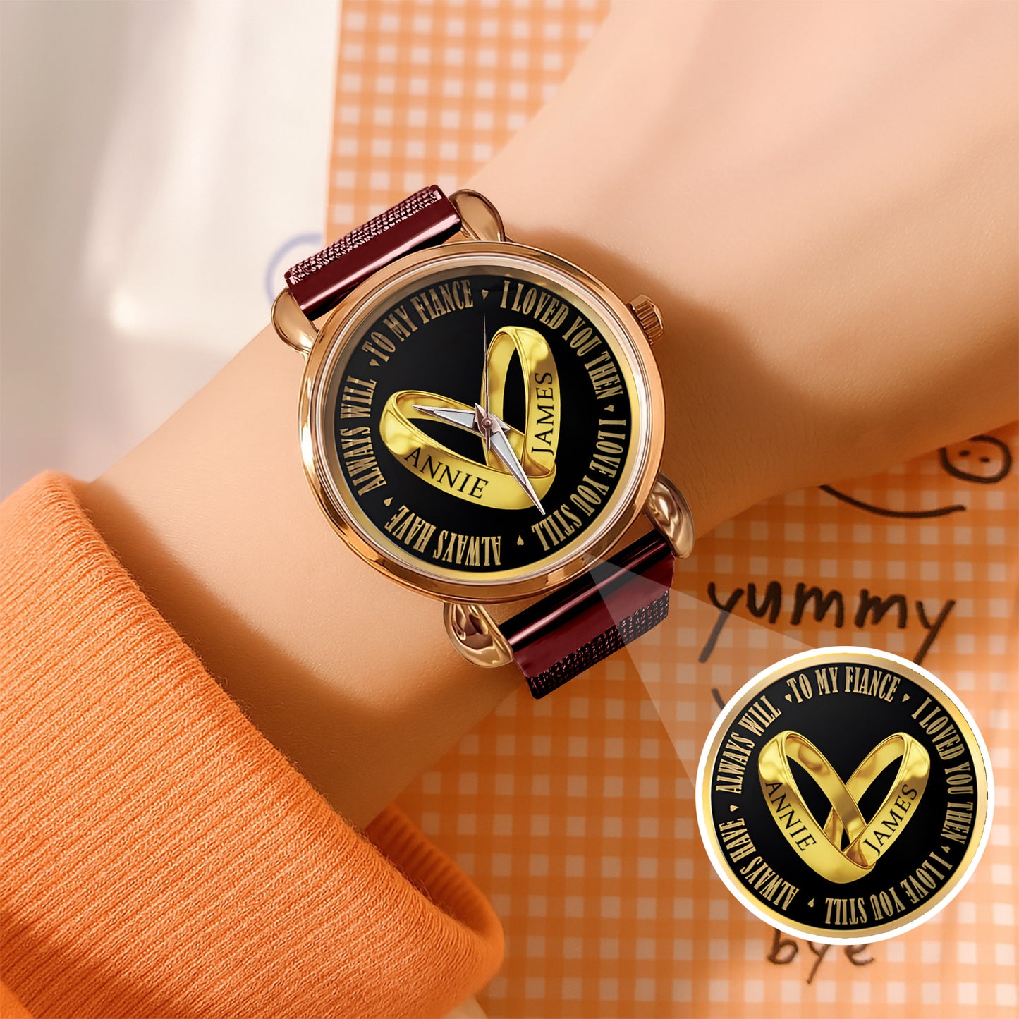 Custom Name Couple Watch – Personalized His & Hers Watch Set – Romantic Gift for Valentine’s Day, Anniversary & Birthday