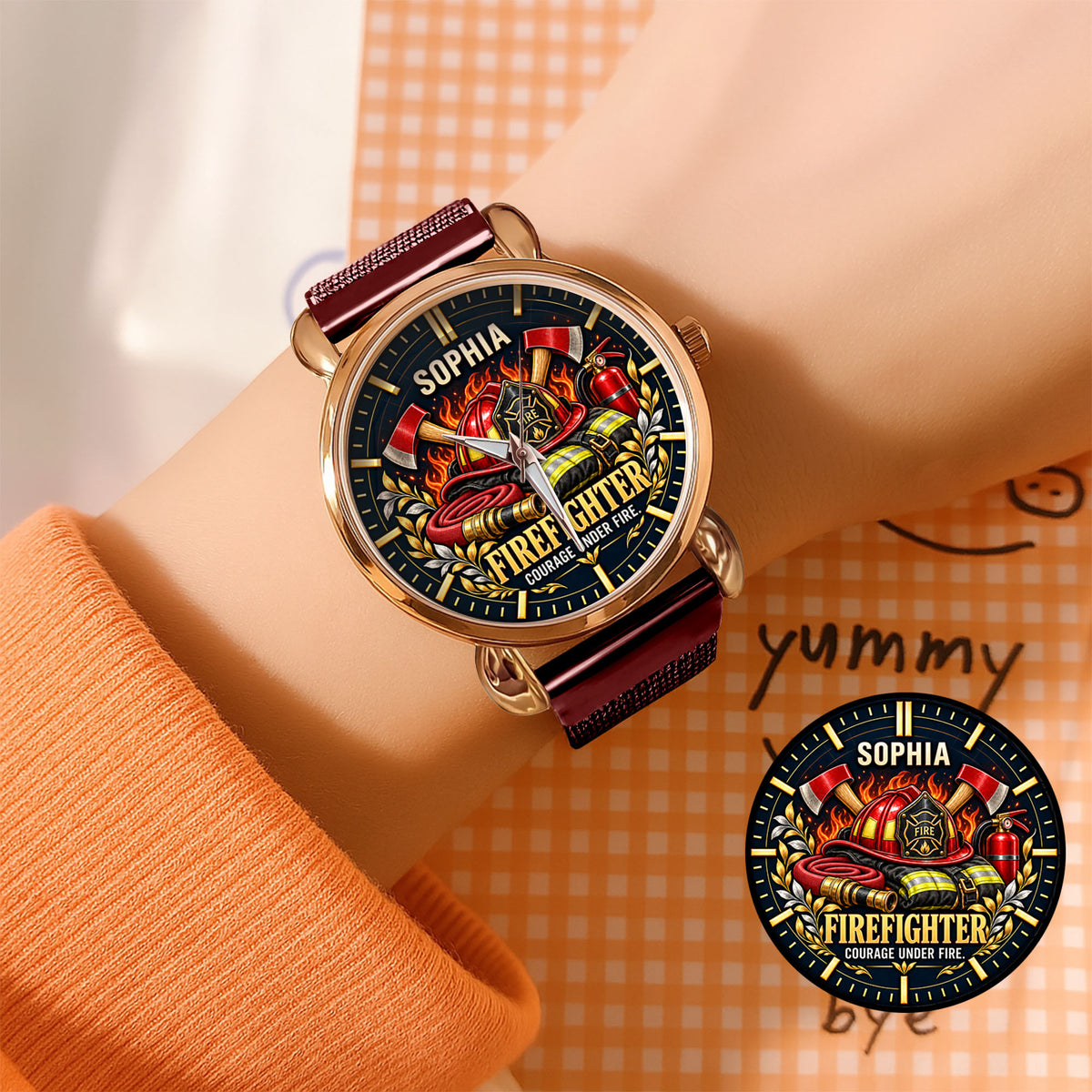 Personalized Firefighter Watch – Custom Name Firefighter Appreciation Gift