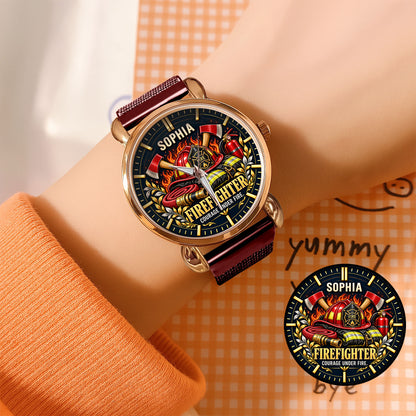 Personalized Firefighter Watch – Custom Name Firefighter Appreciation Gift