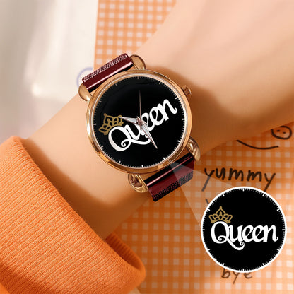 King & Queen Couple Watch Set – Matching Crown Watches for Couples – Romantic Gift for Valentine & Anniversary