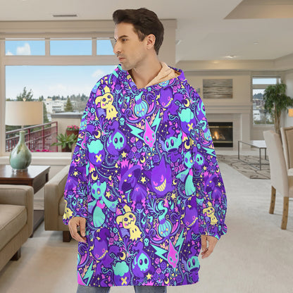 Anime PKM Ghost Seamless Pattern Custom Blanket Hoodie