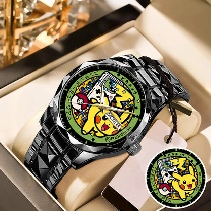 PKM Pikachu Limited Edition Black Stainless Steel Watch