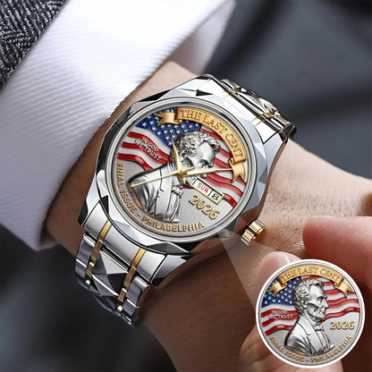 Abraham Lincoln Coin In God We Trust Custom Watch