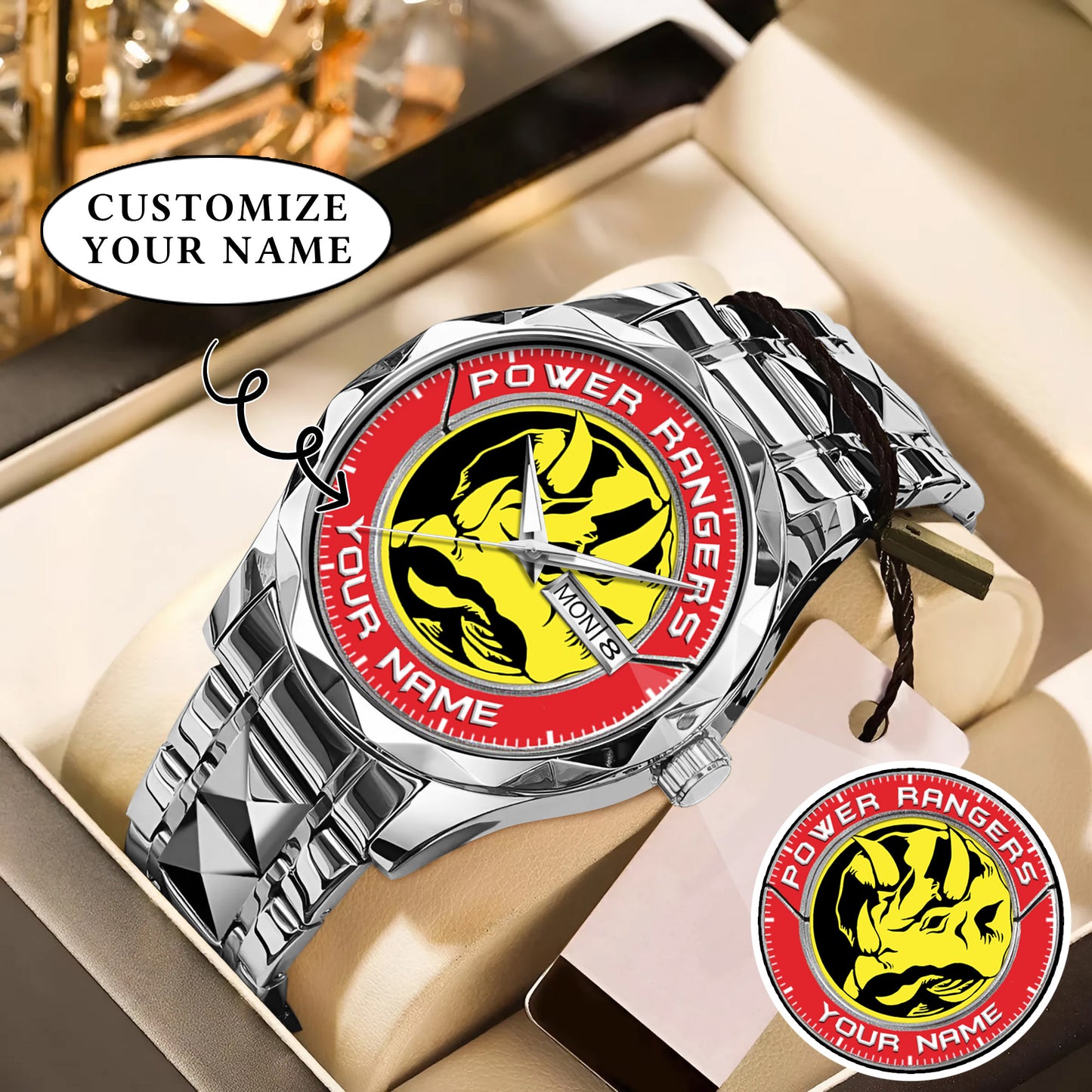 Mighty Morphin Power Rangers Triceratops Custom Name Watch