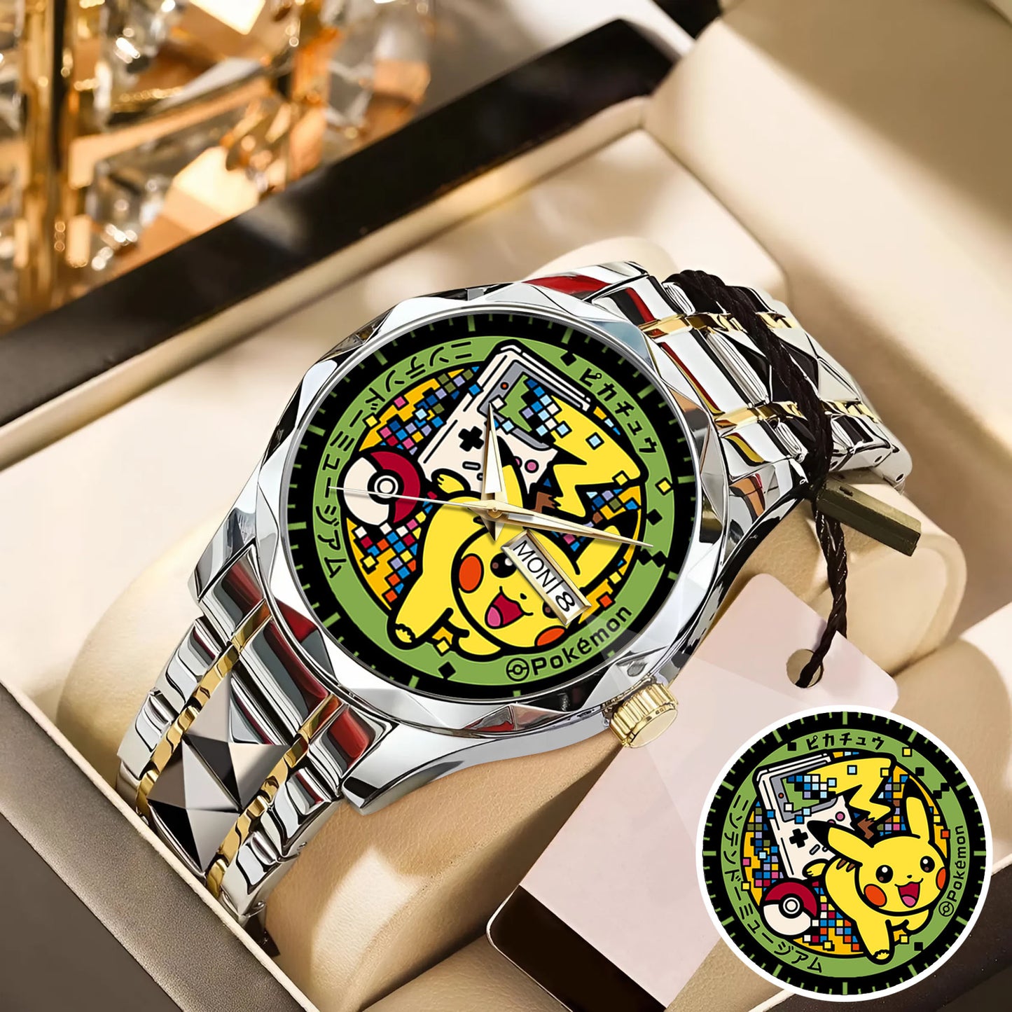 PKM Pikachu Limited Edition Black Stainless Steel Watch