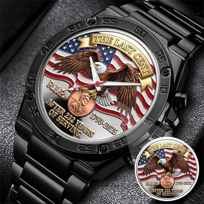 The Last Cent America Eagle Flag Lincoln Custom Watch