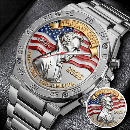 Abraham Lincoln Coin In God We Trust Custom Watch