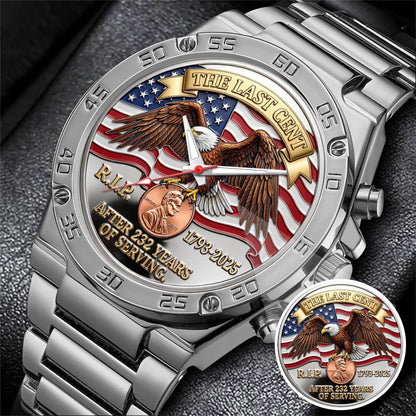 The Last Cent America Eagle Flag Lincoln Custom Watch