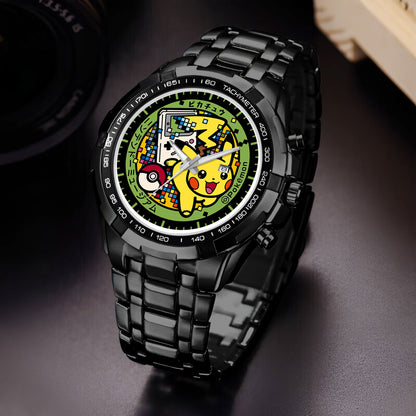 PKM Pikachu Limited Edition Black Stainless Steel Watch