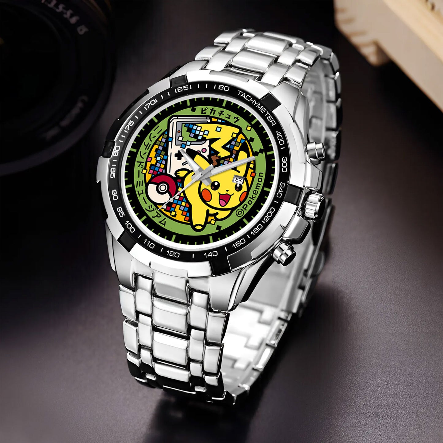 PKM Pikachu Limited Edition Black Stainless Steel Watch