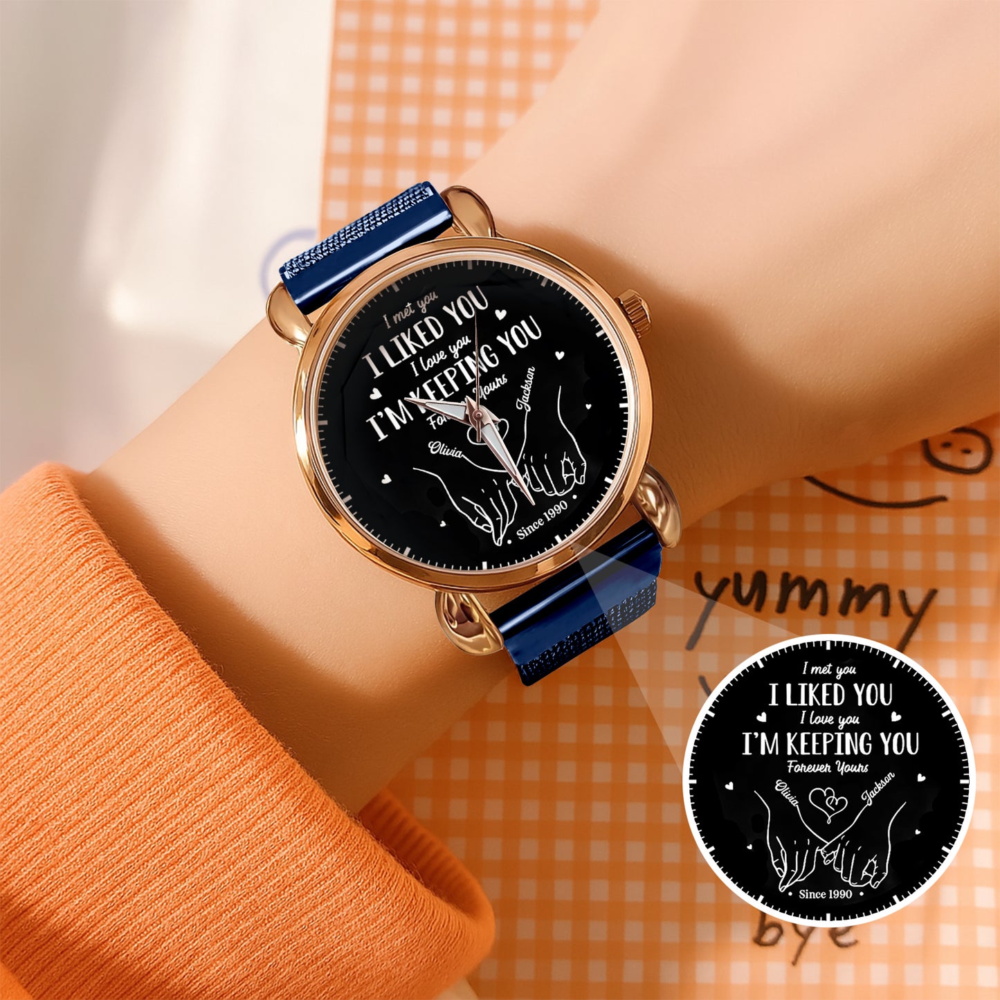 Personalized Couple Watch Set – Custom Names & Year – “I Liked You, I’m Keeping You” Romantic Gift for Couples