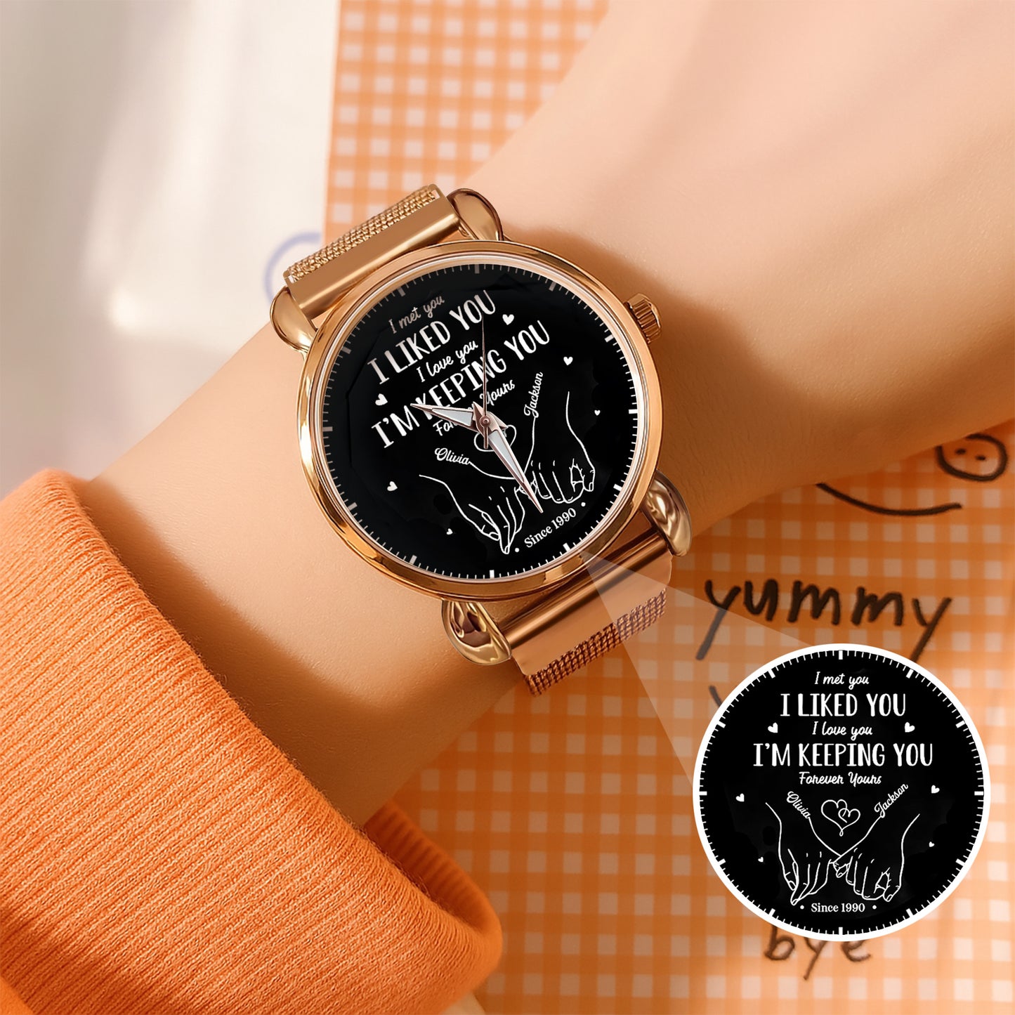 Personalized Couple Watch Set – Custom Names & Year – “I Liked You, I’m Keeping You” Romantic Gift for Couples